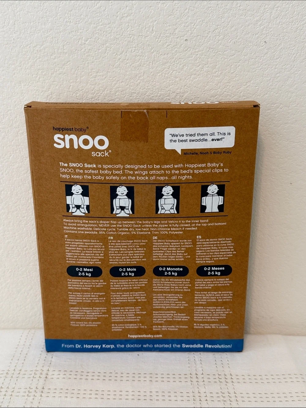 Happiest Baby Snoo Sleep Sack, Ivory, S, 0-2 months